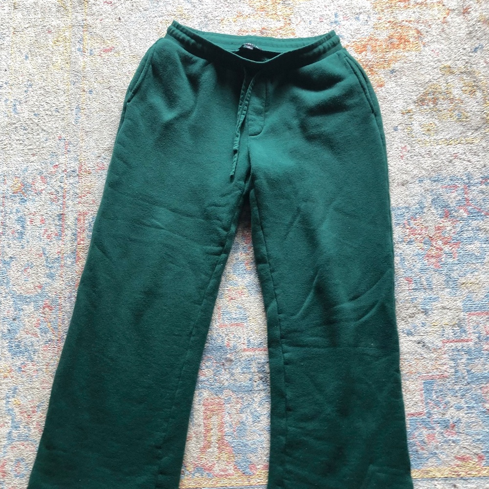J CREW Forest Green Wide Leg Sweat Pants XS